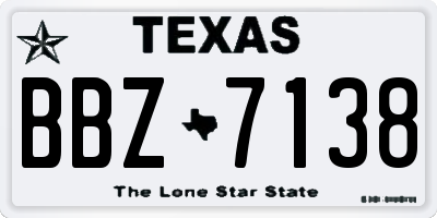 TX license plate BBZ7138