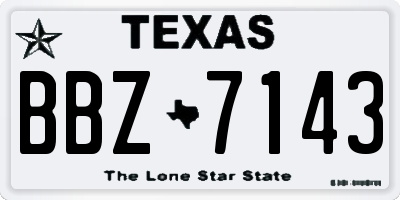 TX license plate BBZ7143