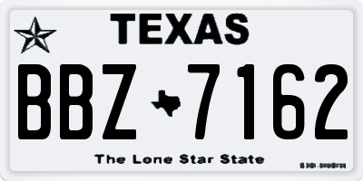 TX license plate BBZ7162