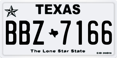 TX license plate BBZ7166