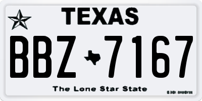 TX license plate BBZ7167