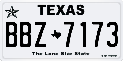 TX license plate BBZ7173
