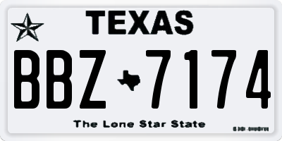 TX license plate BBZ7174