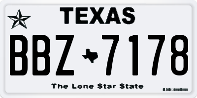 TX license plate BBZ7178