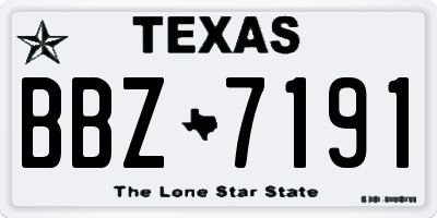 TX license plate BBZ7191