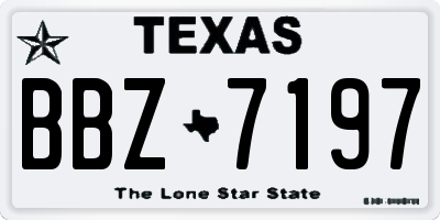 TX license plate BBZ7197
