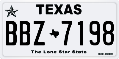 TX license plate BBZ7198