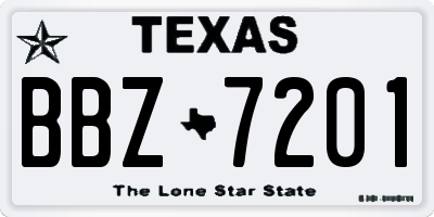 TX license plate BBZ7201