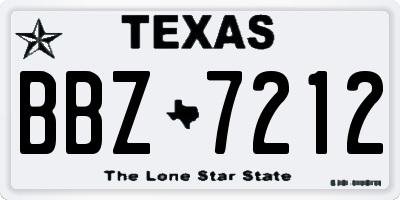 TX license plate BBZ7212