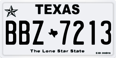 TX license plate BBZ7213
