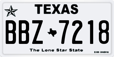 TX license plate BBZ7218