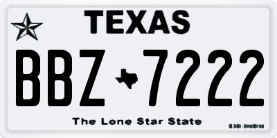 TX license plate BBZ7222