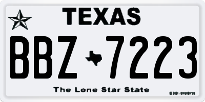TX license plate BBZ7223