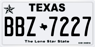 TX license plate BBZ7227