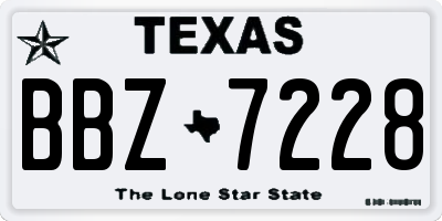 TX license plate BBZ7228