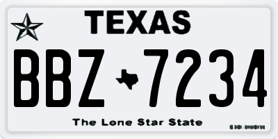 TX license plate BBZ7234