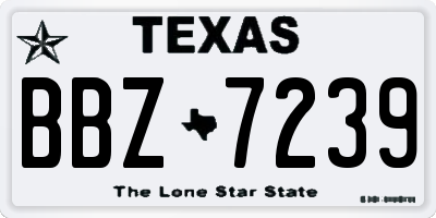 TX license plate BBZ7239