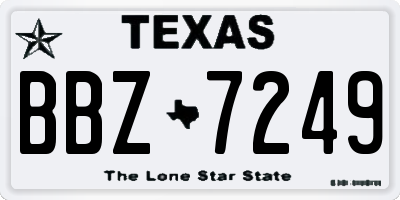 TX license plate BBZ7249