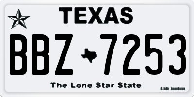 TX license plate BBZ7253