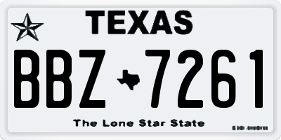 TX license plate BBZ7261