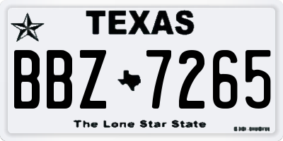 TX license plate BBZ7265