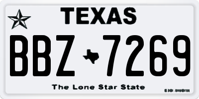 TX license plate BBZ7269
