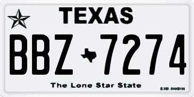 TX license plate BBZ7274
