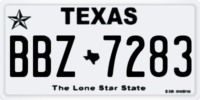 TX license plate BBZ7283