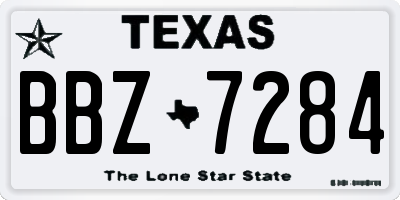 TX license plate BBZ7284