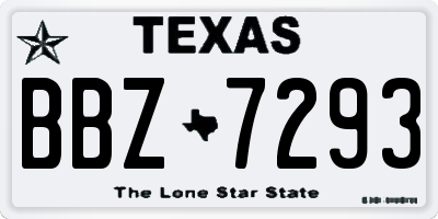 TX license plate BBZ7293