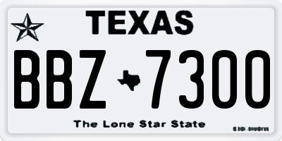 TX license plate BBZ7300
