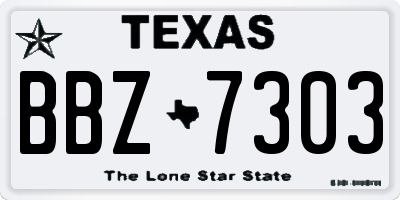 TX license plate BBZ7303