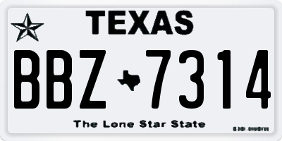 TX license plate BBZ7314