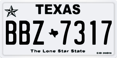 TX license plate BBZ7317