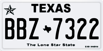 TX license plate BBZ7322