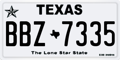 TX license plate BBZ7335