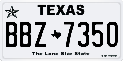 TX license plate BBZ7350