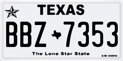 TX license plate BBZ7353