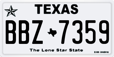 TX license plate BBZ7359