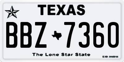 TX license plate BBZ7360