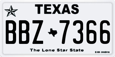 TX license plate BBZ7366
