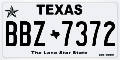 TX license plate BBZ7372