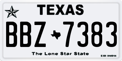 TX license plate BBZ7383
