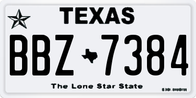 TX license plate BBZ7384