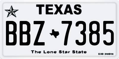 TX license plate BBZ7385