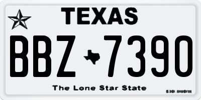 TX license plate BBZ7390