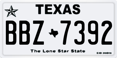 TX license plate BBZ7392