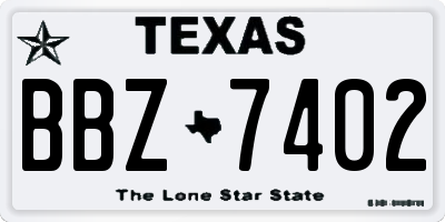 TX license plate BBZ7402