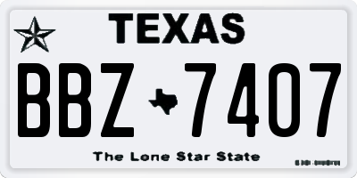 TX license plate BBZ7407
