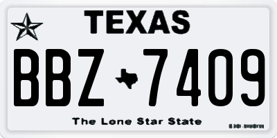 TX license plate BBZ7409